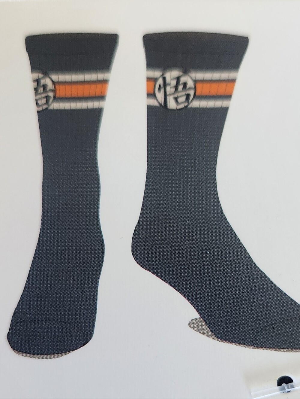 Dragon Ball Z GOKU KANJI Logo Pale Blue Crew Socks NWT OSFA